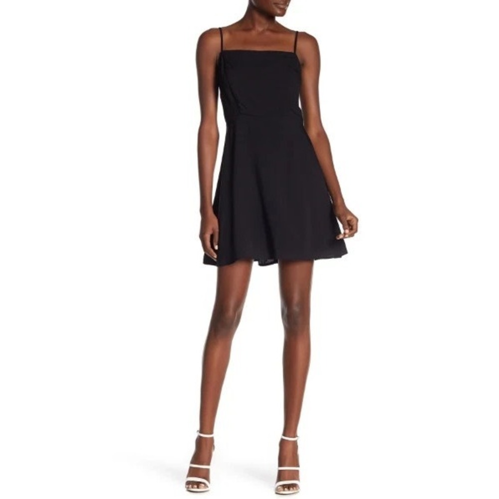 SOCIALITE Women's Smocked Back Skater Fit & Flare Mini Dress Black Size XS